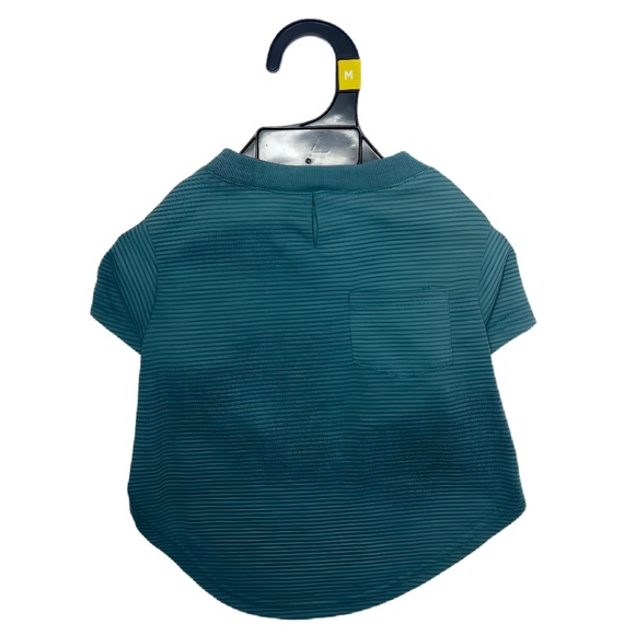 (NWOT) Reddy Teal Blue Tee Striped Jersey Crewneck Dog T-Shirt – Medium - Picture 1 of 4